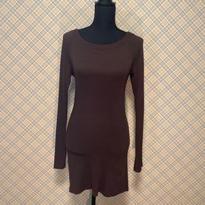 Express Long Sleeved Brown T-shirt - Size Medium